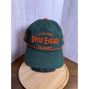 NWOT Drew Estate Mens Cigar Hat Limited Rare Miami Hurricanes Green Orange